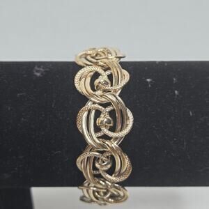 Vintage Sterling Silver Vermeil Weave Textured Bracelet